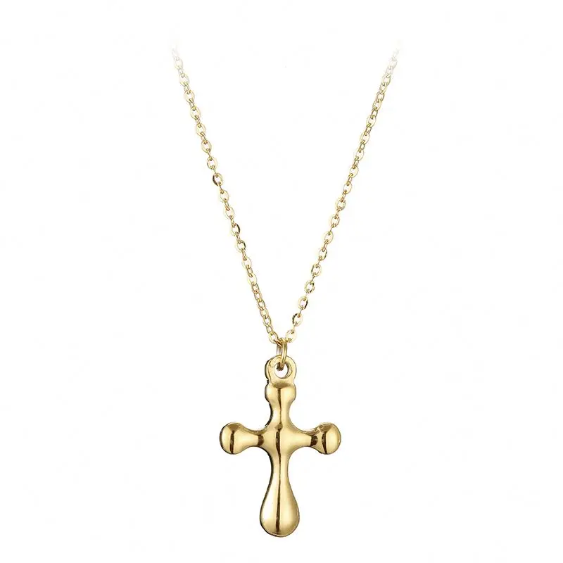 

Gold Plated Stainless Steel Christian Cross Necklace for Gift