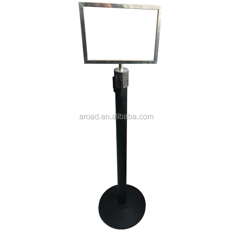 High Quality Black Silver Golden Metal Cast Iron Base Modern Queue Line Crowd Control Traffic Barrier Retractable Belt Stanchion