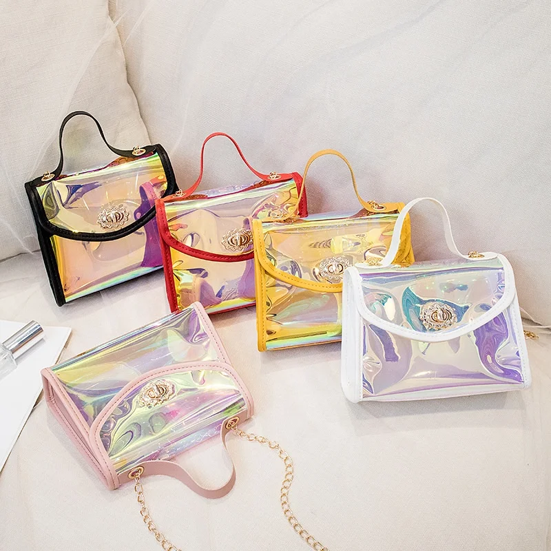 

pvc and leather laser bag mini gift bags cutest girl mini bags 2021 customize