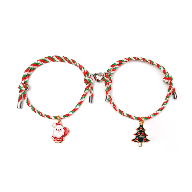 

Heart Magnetic Christmas Hand-made bracelet For Couple 2pcs/set KIB067, As the pictures