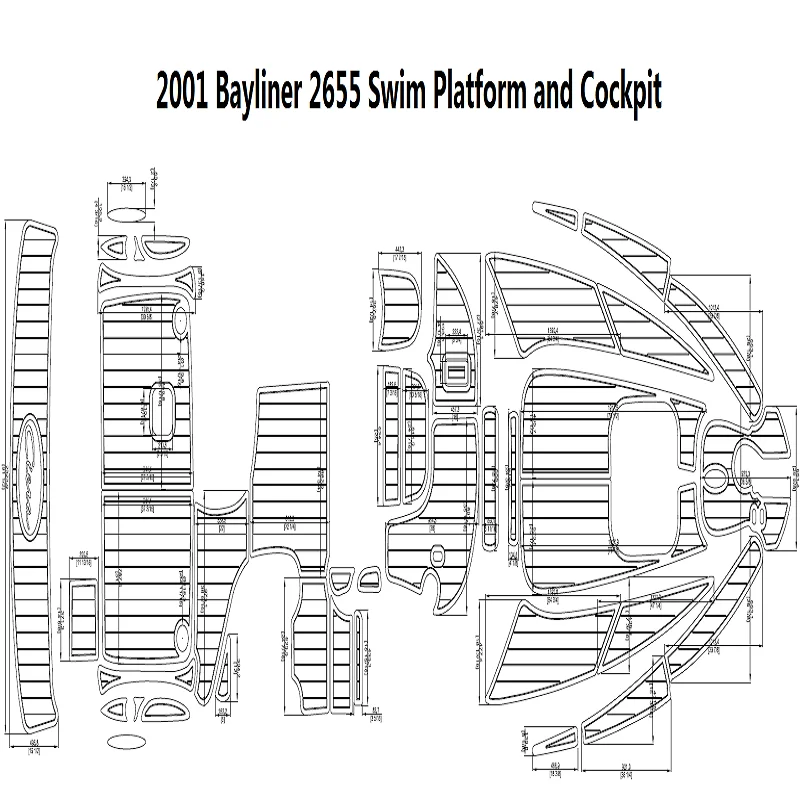 

2001 Bayliner 2655 Swim Platform and Cockpit Pad Boat EVA Teak Decking 1/4" 6mm