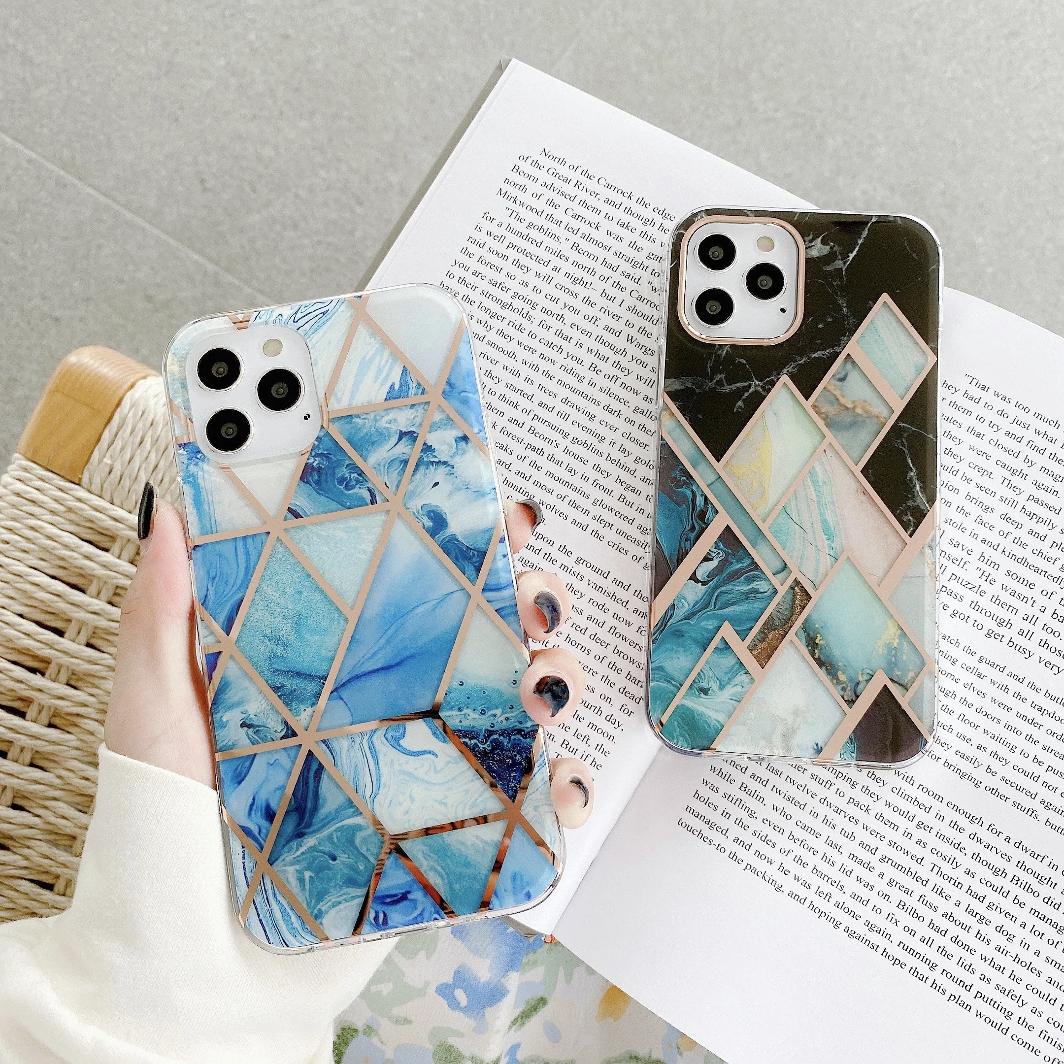 

Custom OEM TPU Marble Back Cover for iPhone 11/11 Pro/11 Pro Max, Electroplated Marble Phone Case for iPhone 12 Mini/12/12 Pro, Multi colors