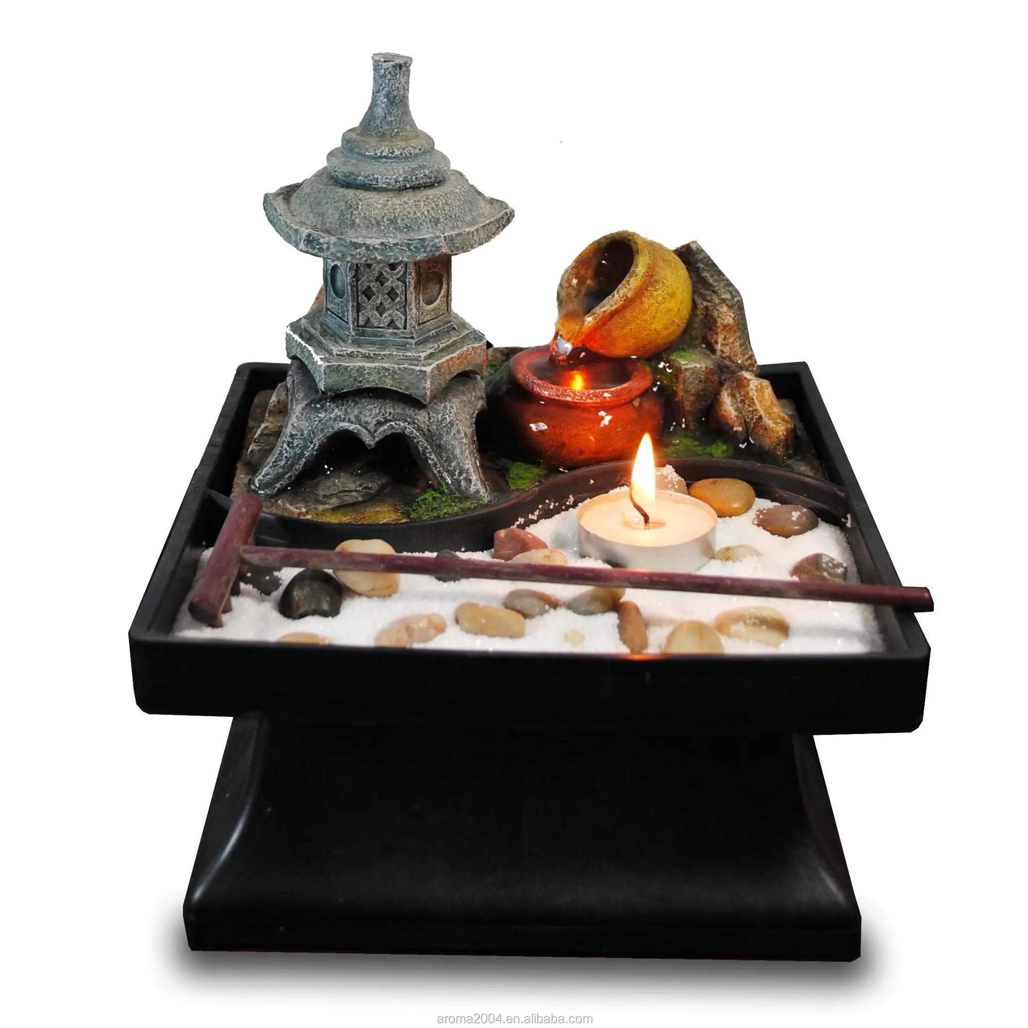 
resin crafts bamboo water fountain mini zen garden 