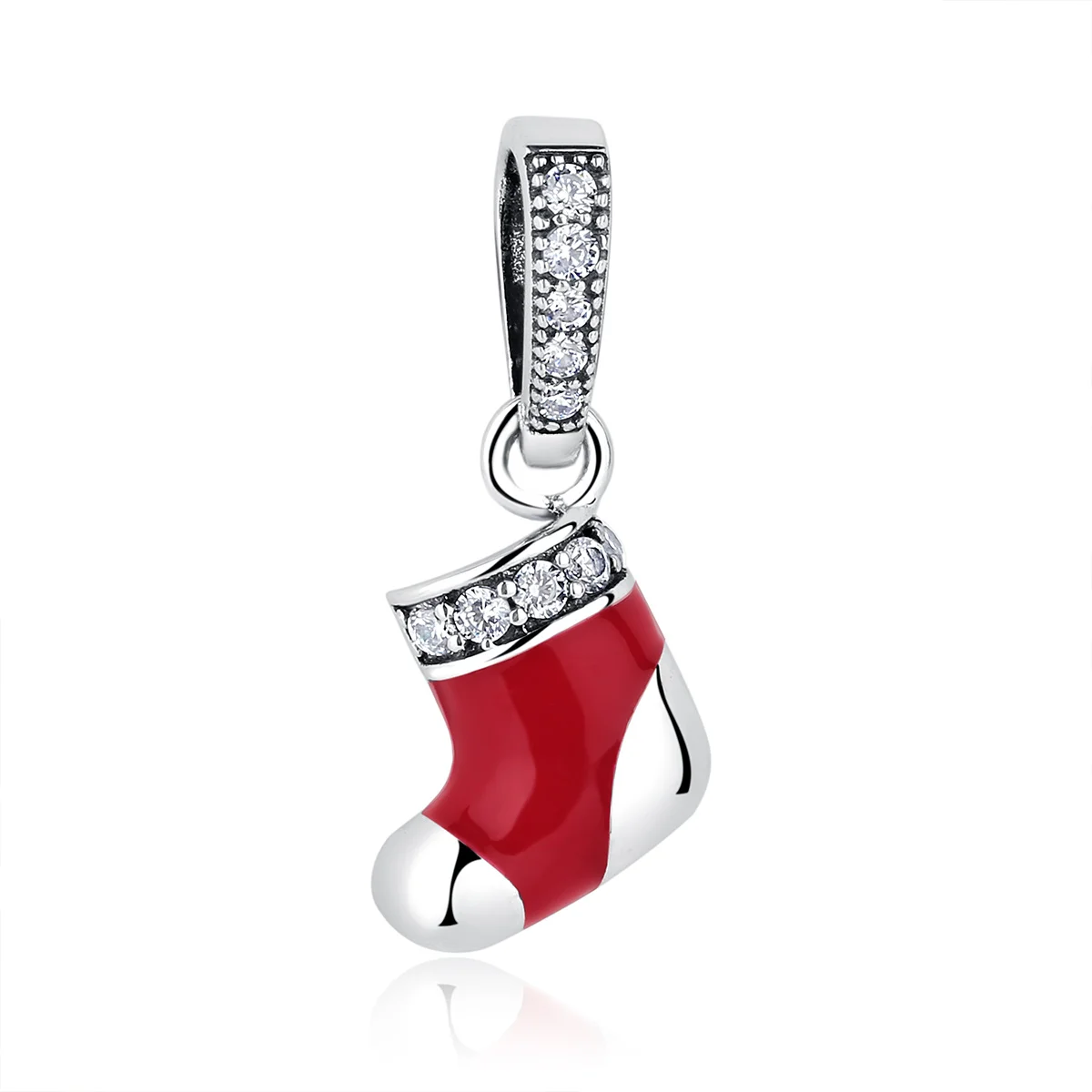 

BAMOER New Silver 925 Jewelry Christmas Collection Charm Gifts for Women Girl DIY Jewelry fit Original Bracelet Bangle, Red