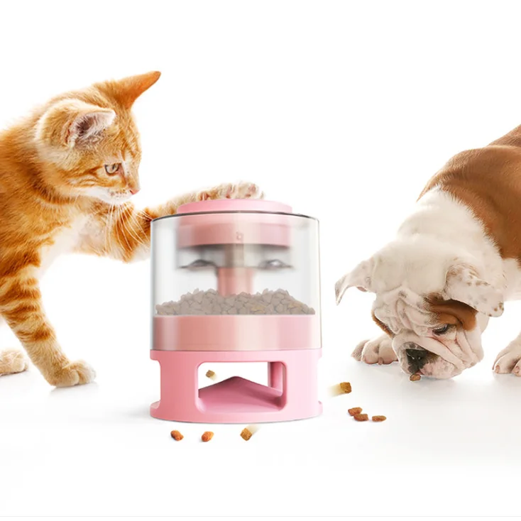 

Hot Sale Cylindrical Pet Slow Food Leaker Pet Feeder Toy Puzzle Training Button Out Pet Feeding Dispenser, White / yellow