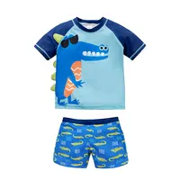 

Cool Shark Printed Blue Kid Swimsuit 2 Pcs Boys Top+Pants Summer Swimwear