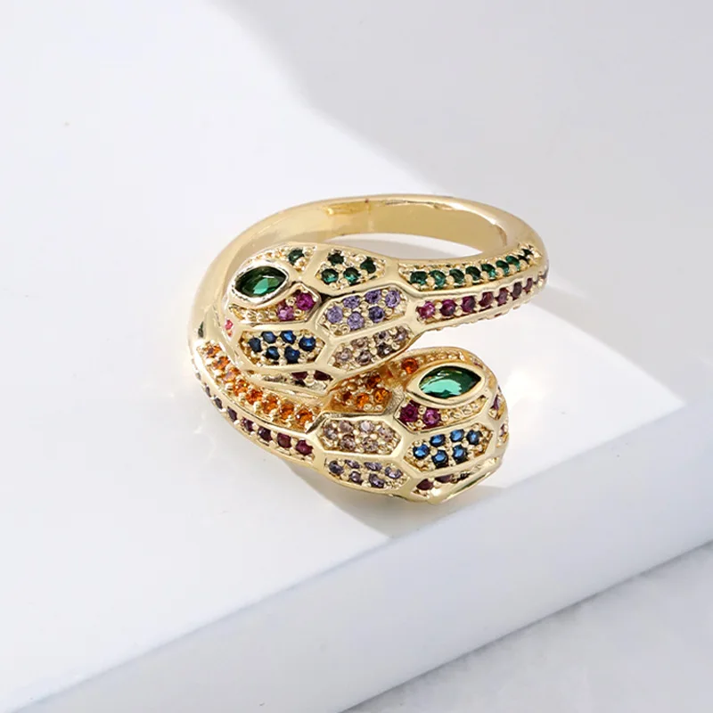 

Fashion Copper Gold-plated Opening Snake Ring Adjustable Wholesale Fine Jewelry Rings Women