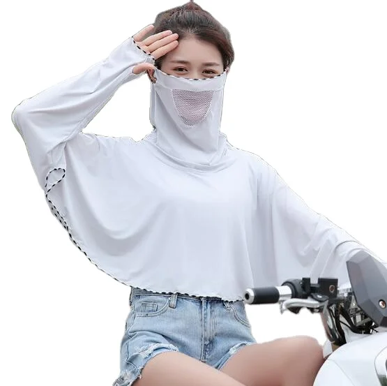 

2020 summer driving cover face sun protection clothing ladies face masked neck protector ice silk shawl