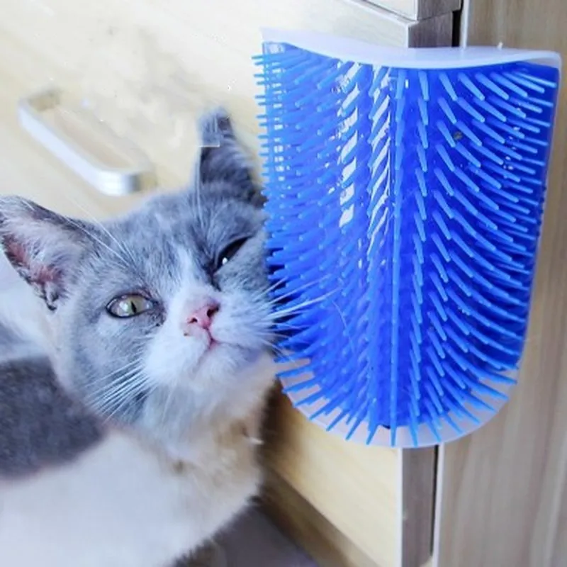 

High Quality Safety Cat Wall Corner Tickle Massage Brush Cat Scratch Board Grooming Pet Toys, Blue/green/pink/black/grey