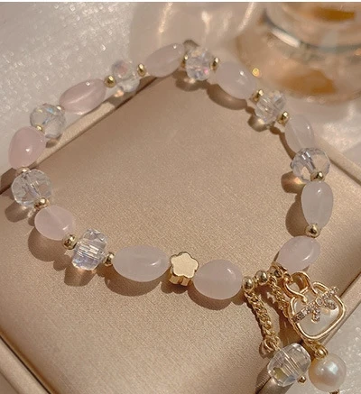 

Geometrical Handbag Shape Crystal Opal And Pearl Jewelry Beading Charms Bracelets For Women