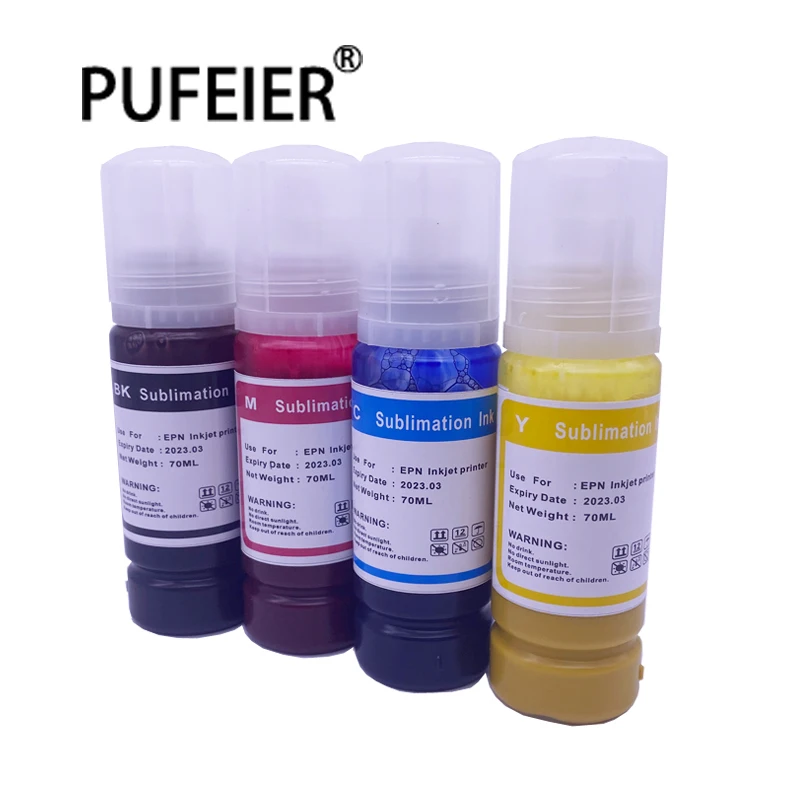 

70ML Bottle 001 003 Sublimation Ink For Epson L4150 L4160 L6160 L6170 L6190 L3110 L3150 Inkjet Printer Refill Sublimation Ink