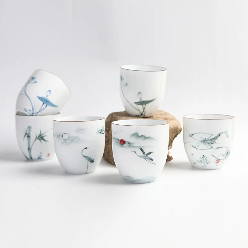 Style chinois pas cher th&eacute; ensemble, nouvelle conception de d&eacute;calque os porcelaine tasse ou tasse