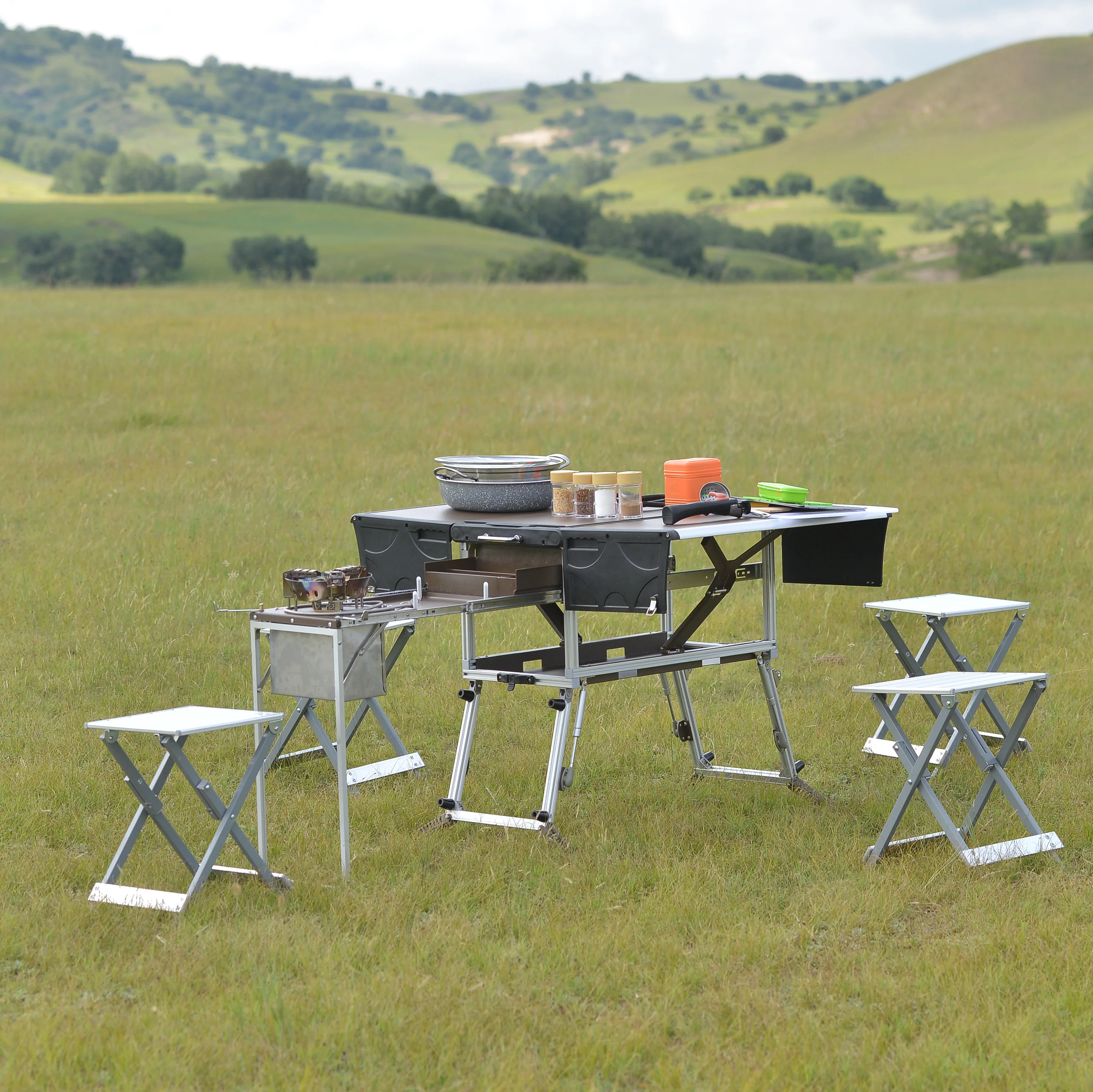 

BULIN C550 camp organizer kitchen rv camping cookware table foldable