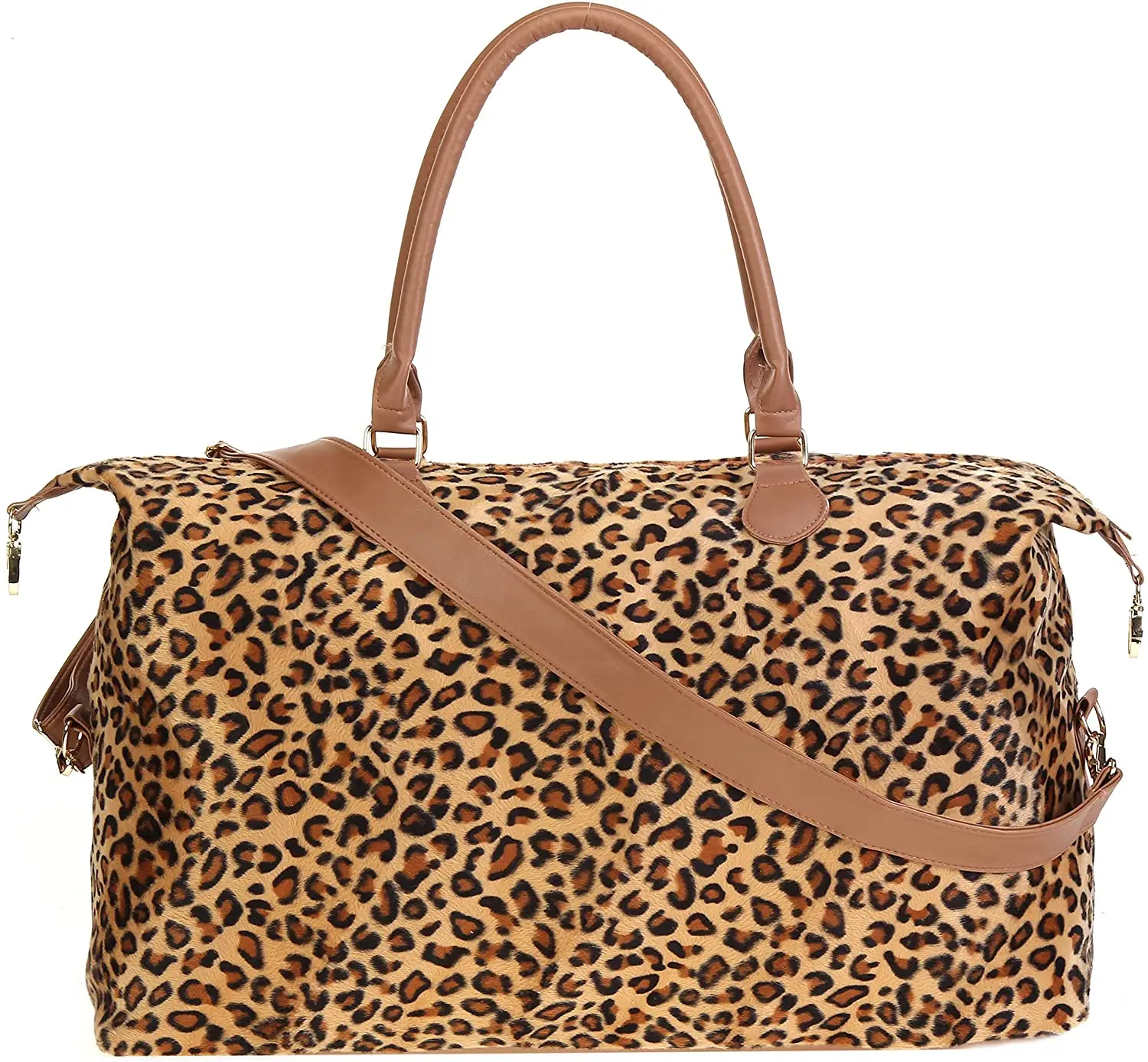 

Leopard Weekender Bag Travel Duffle Bag For Women Large Cheetah Tote Shoulder Bag With Shoulder Strap, Customized color