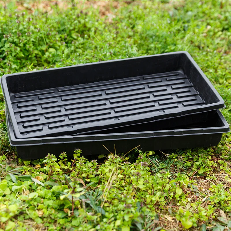 

AAA342 Vegetable Microgreens Growing Seed Tray Flower Plant Seedling Pot Storage Tray Black Plastic Nursery Flat Trays