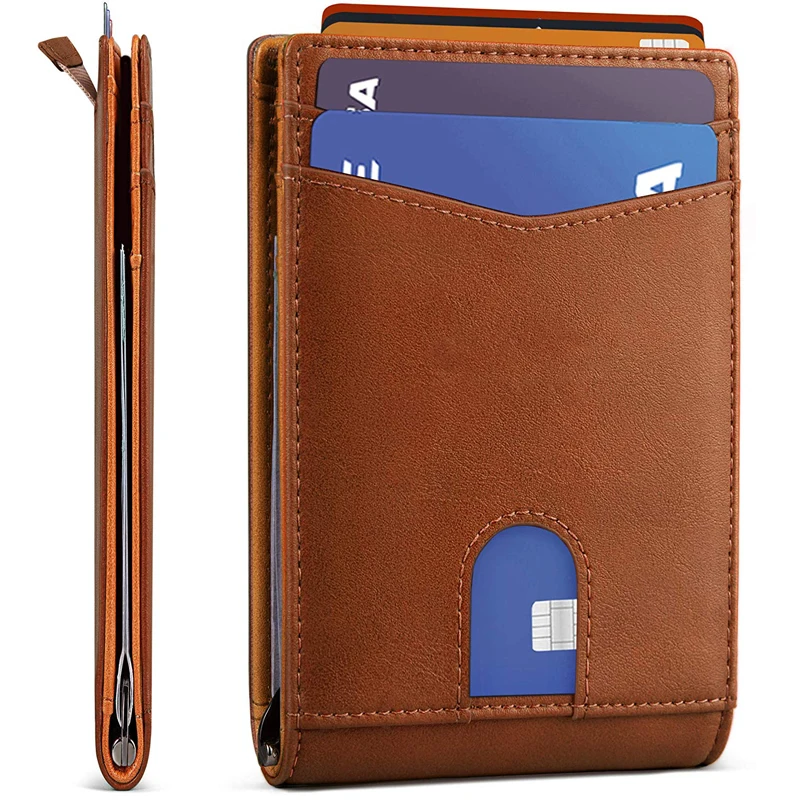 

Mens Slim Bifold Wallet RFID Blocking Minimalist Front Pocket Wallets for Men, Many color available