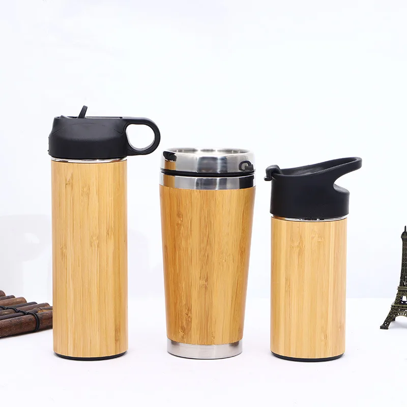 

350ml Wide Mouth Climbing Bottle Double Wall Bamboo Flasks Tea Infuser Insulated Drinking Enviromental Material Dishwasher Safe, Multiple colors