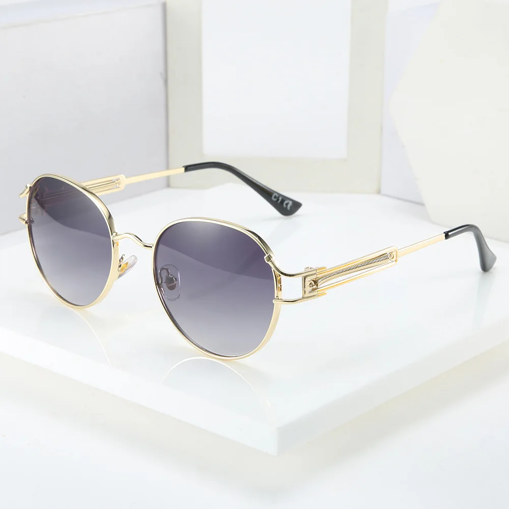 

Classic Steampunk Sunglasses Men And Women Sunglasses Luxury Brand Retro Round Sunglasses Metal Glasses Retro UV400, Picture