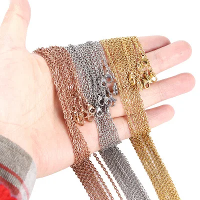 

Hot Sale Necklace Chains DIY Jewelry Making Accessories 18k Gold Plated O Shape Stainless Steel Chains For Jewelry Findings, As pictures show