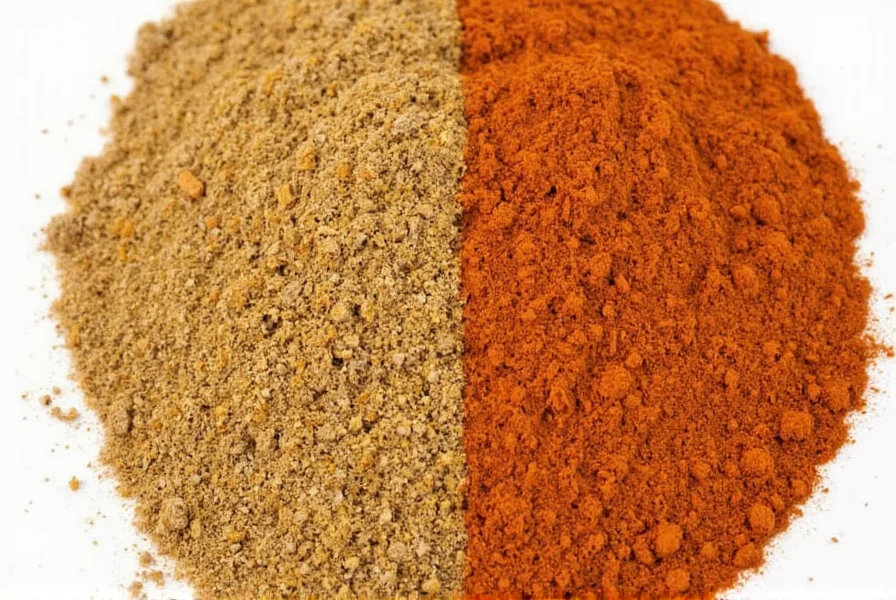 Häufige Gewürzersatzstoffe für gemahlenen Kreuzkümmel auf einem Holztisch arrangiert