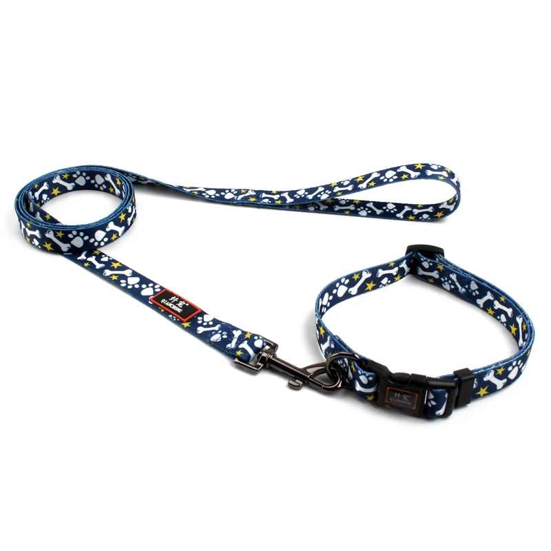 

Perfect length great for walks and training traffic print dog collar and leash wholesale