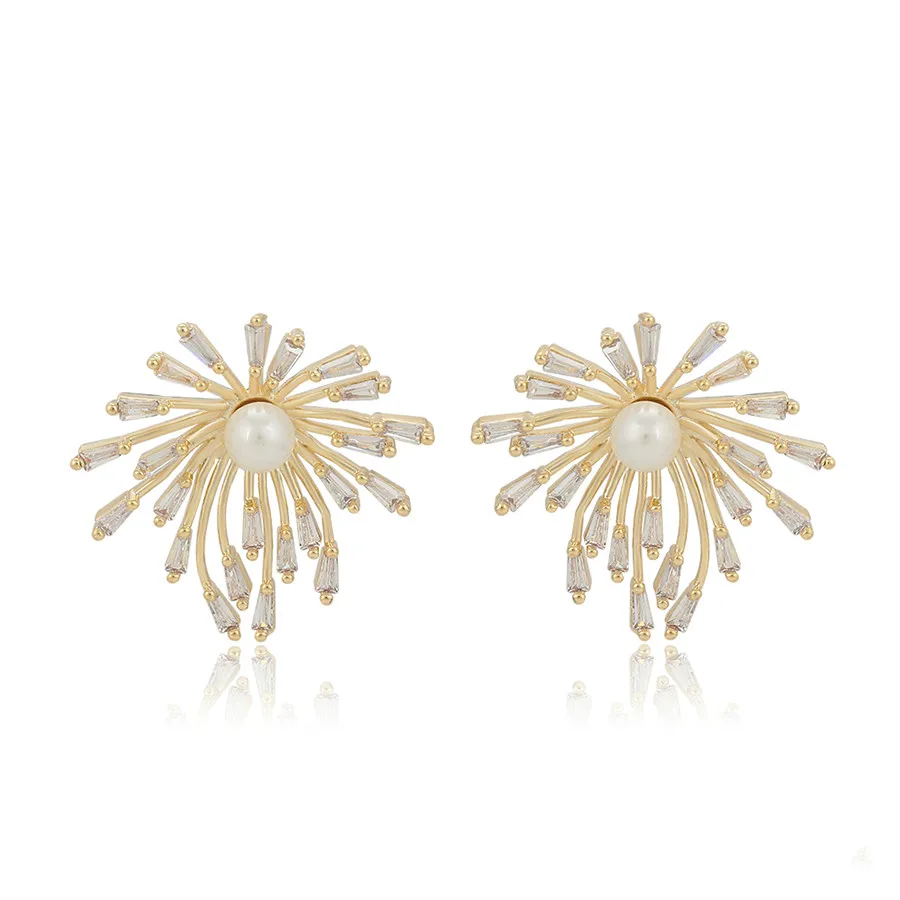 

E-1602 Xuping Jewelry Elegant Fashion Classic Design Sash Shape Shell Beads with 14K Gold Earrings