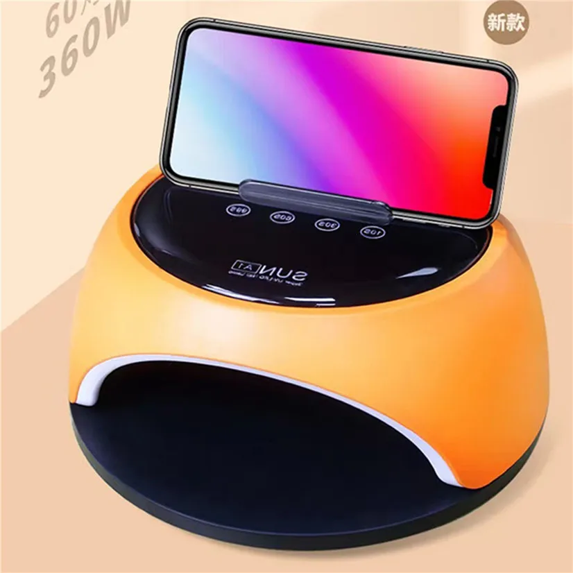 

SunA1 UV LED Lamp for Nails Powerful Professional Lamp for Gel Polish Drying Lamp for Nails Dryer 60 LEDs Lamp for Manicure, Blue yellow