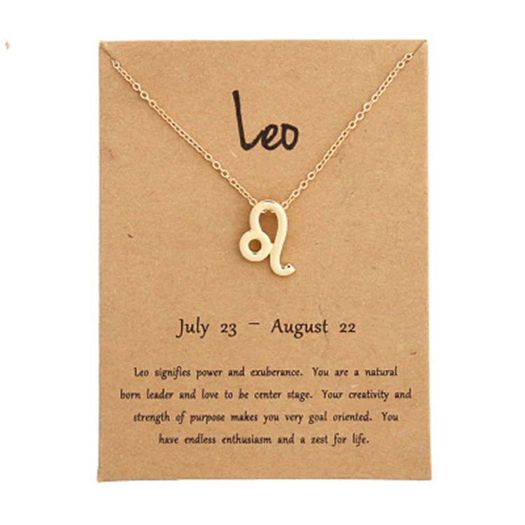 

Charm Gold Plated Necklaces Zodiac Pendant Link Necklaces for Women