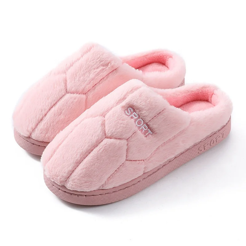 

2021 cotton slippers women thick bottom autumn and winter home lovers indoor warm moon shoes non-slip men hair shoes