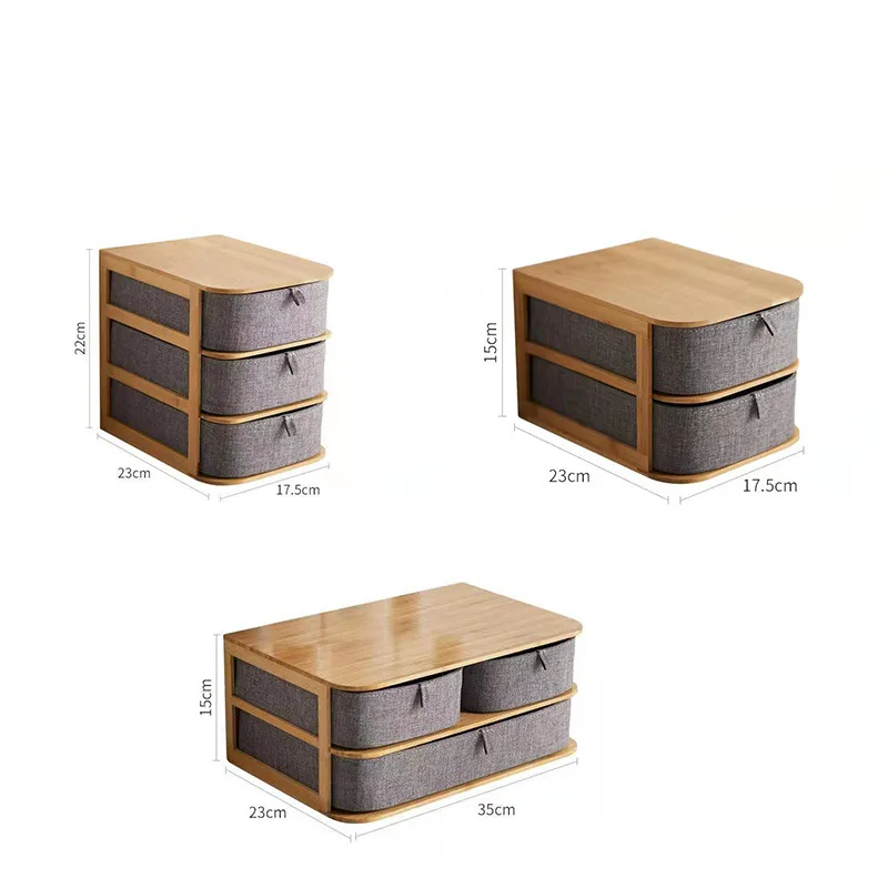 

Source factory spot small batch wholesale bamboo desktop storage frame multi-drawer type makeup finishing box