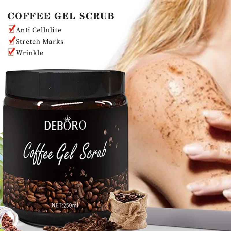 

Custom 250ML Organic Men Skincare Coffee Scrub Whitening Exfoliating Coffee Body Scrub Exfoliator OEM ODM Private Label All-skin, Brown