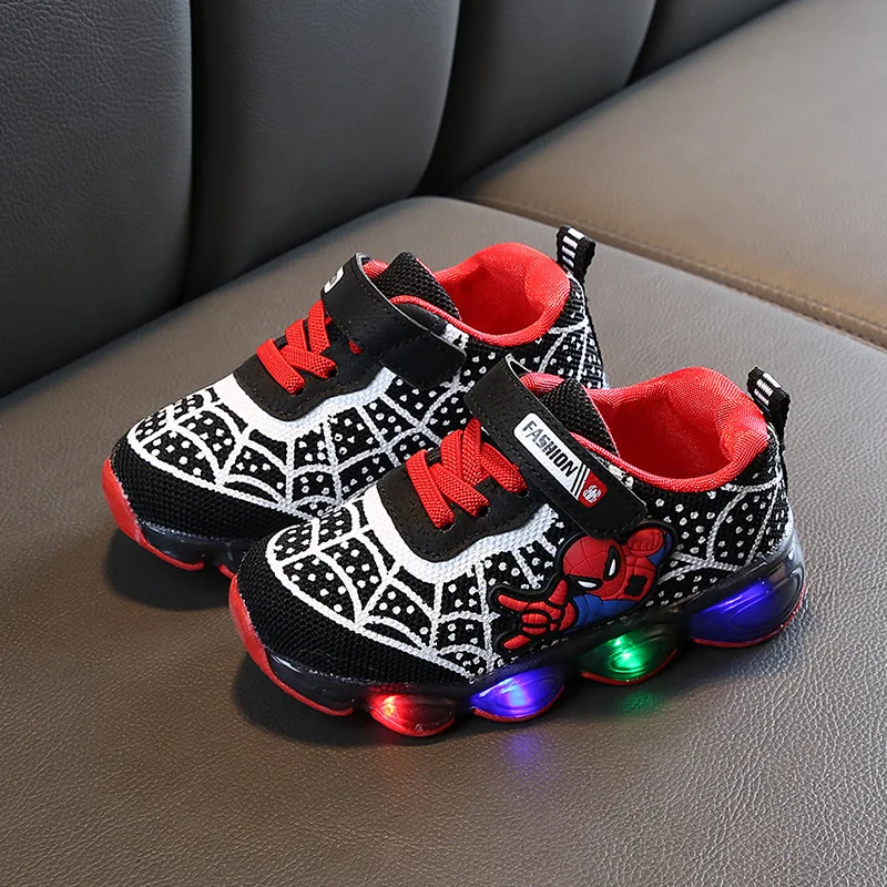 
Manufactory Price Amazon Best Seller kids light shoes hook and loop LED cartoon Boys Shoes 