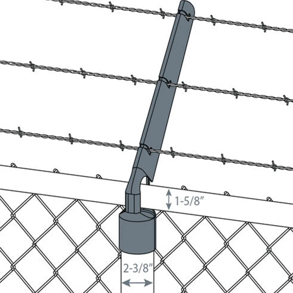 3"  2 7/8" barb arm 45° Angled  fence products chain-link fence Barb Wire 