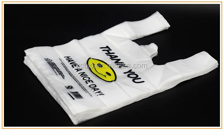 Custom printing 100% Biodegradable and Compostable T-Shirt Bag Vest Bag Shopping bag