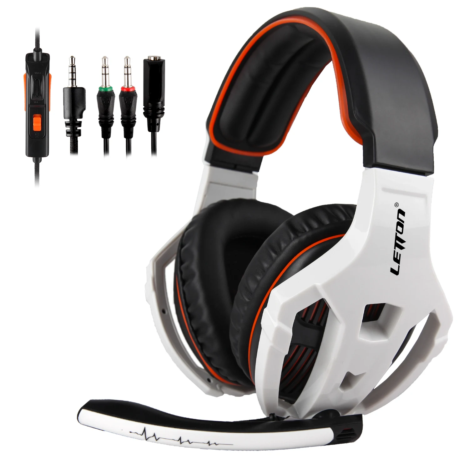 

Factory Direct Supply New Fashion 3.5mm Super Popular Headset Headphone for PC/Mac/PS4/Gaming Headset, White orange/black yellow