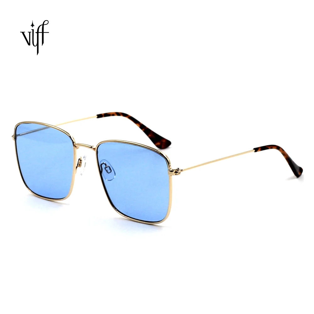 

HM20004 Custom Logo Classic Style Fashionable Metal Frame Ocean Lens Beach Square Women Sunglasses