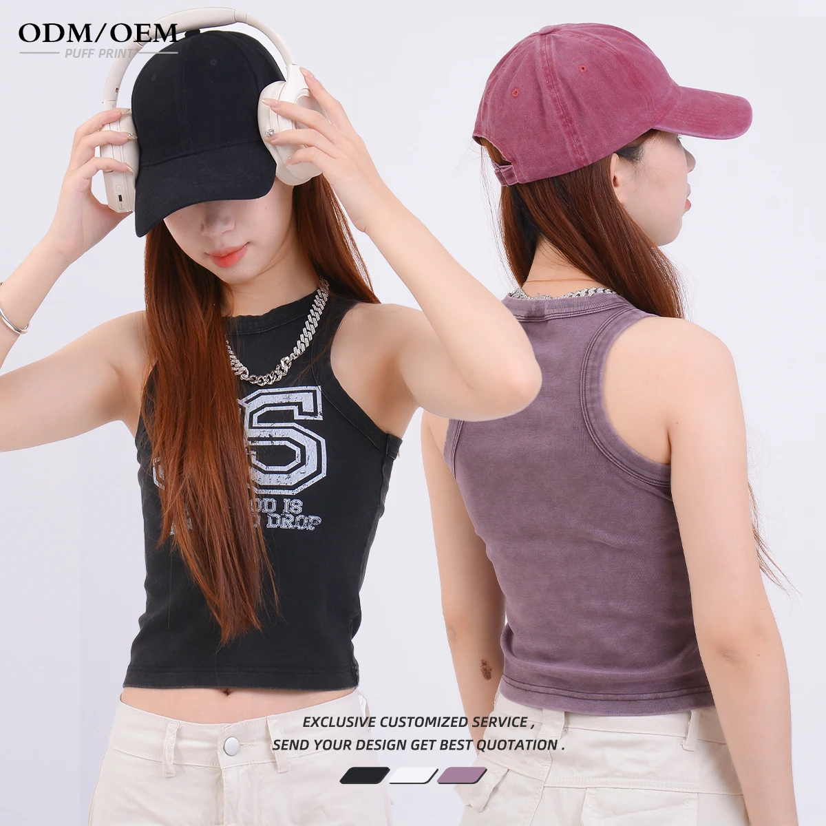 Sleeveless Cotton Blend Crop Top T Shirt