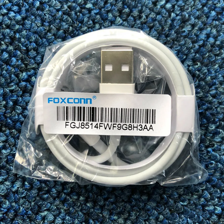 

Original 1m 3ft Foxconn 8ic E75 Chip Sync Data usb charge cable for iphone X XS MAX 6 7 8 usb Charging cable DHL free shipping, White