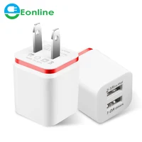 

High Quality US/EU 5V 2.1/1A Charger for ipad iPhone Samsung HTC Cell Phones Dual USB AC USB Charger Wall Power Adapter