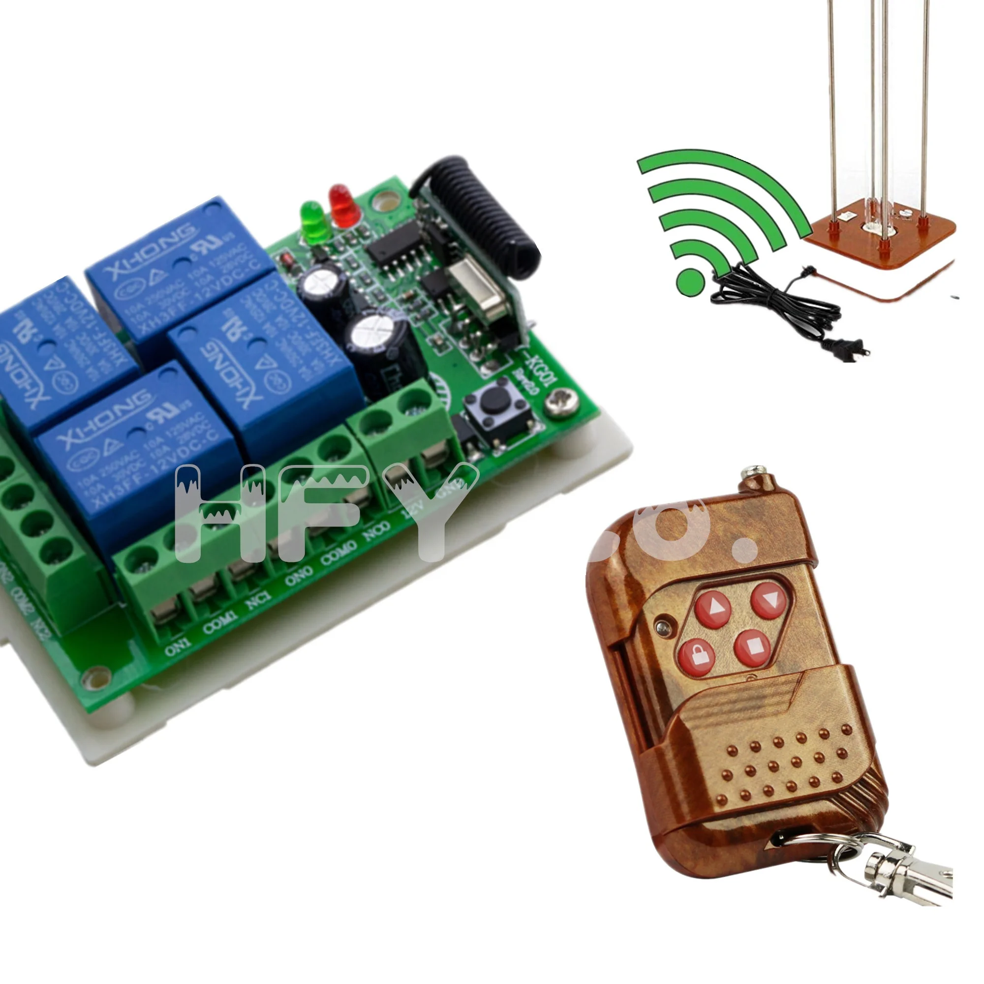 433MHz/315MHz Wireless Remote Control Switch 12V 4CH Code 1527 Transmitter Remote Control RF Relay Receiver For Light Switch