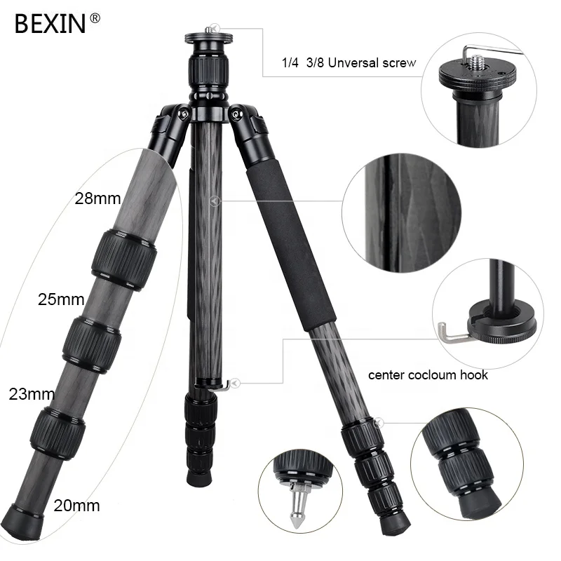 
Factory Supply multifunction Carbon Fiber double Panoramic photography monopod camera tripod for photo studio accessories 