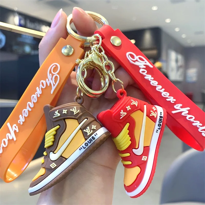 

Zhejiang Factory Custom Soft PVC Rubber Cute Mini Shoe Key Chain Ring Wholesale 3D Plastic AJ Sneaker Keychain Keyring