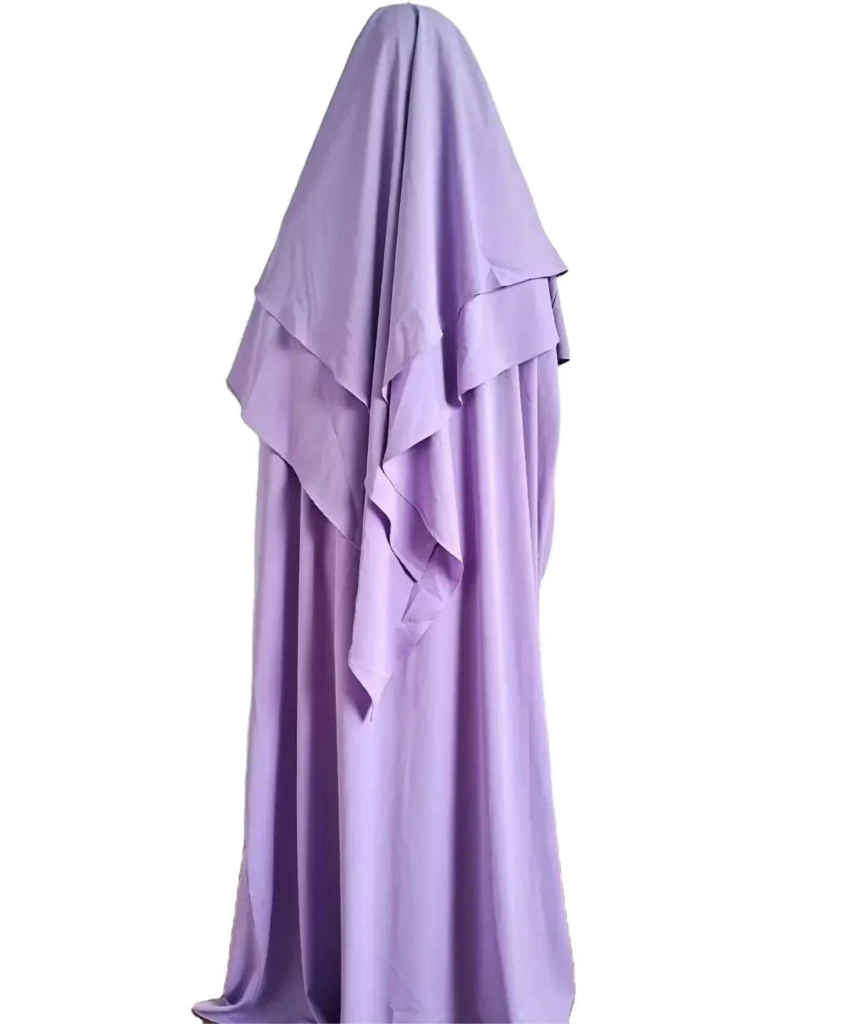 

Hot Selling Ramadan Jilbab Two Piece Prayer Muslim Women Khimar Dress Islamic Hijab Niqab