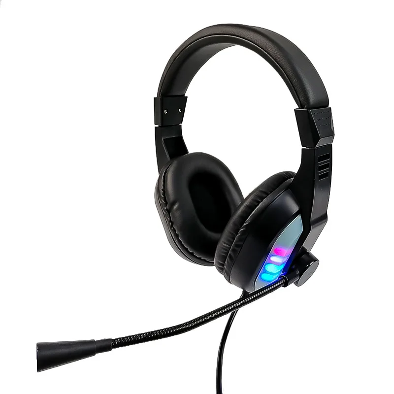 

Wholesale cross-border wired headset with rotating microphone luminous Game e-sports computer headset