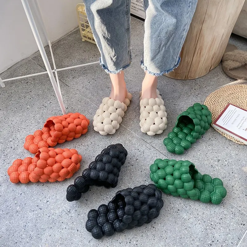 

Unisex Summer Sandals Anti-skid Pillow Rubber Sole Slides Cozy Massage Foam Quick Drying Pool Casual Shoes Women's Slippers, Black/green/orange/beige