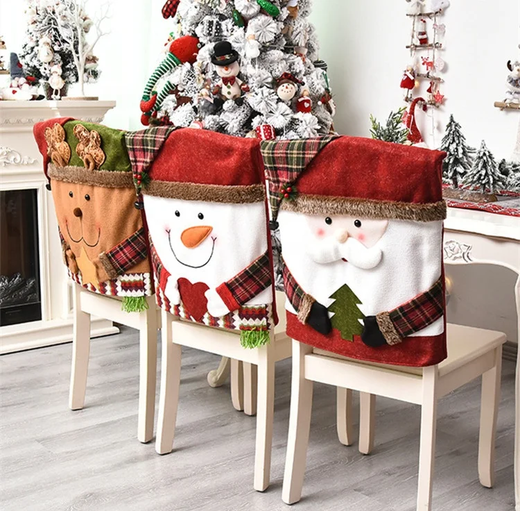 

2024 Hot Selling Christmas Decoration Chair Cover For Home Decorative Ornaments Home Furnishings Xmas Chair Slipcover