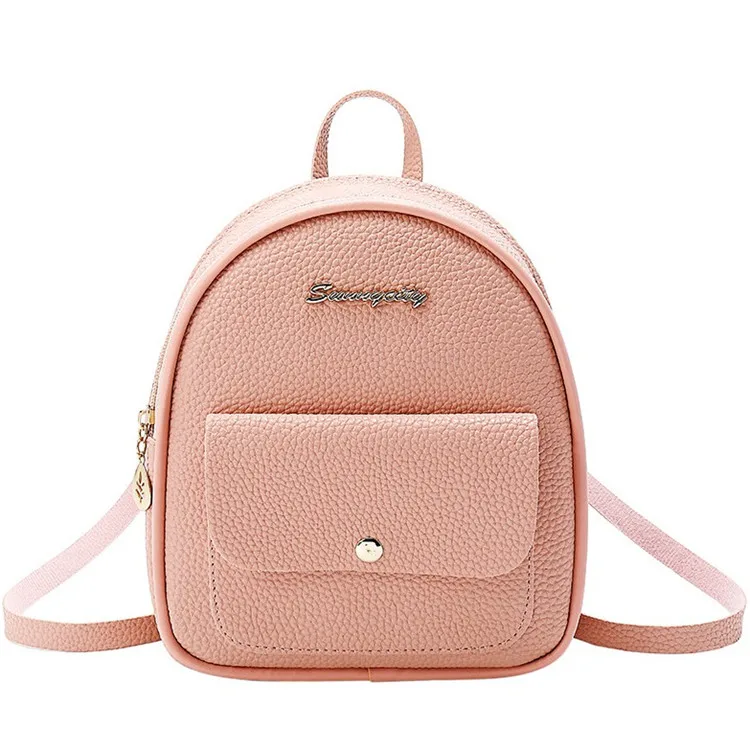 

Korean girls small leather day backpack bag fashion mini women backpack, Multicolor