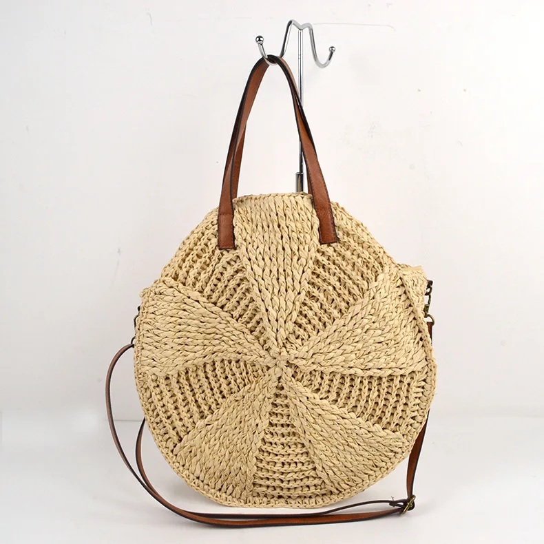 

Factory direct new fashion women straw shoulder handbag tote summer beach woven bags, Customizable