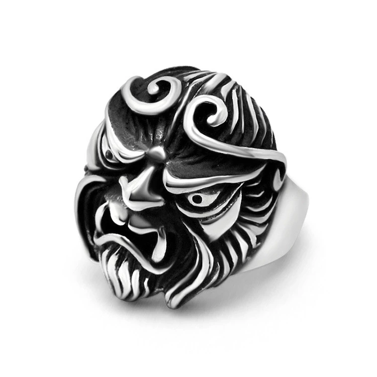 

2021 Silver jewelry custom monkey head retro ring