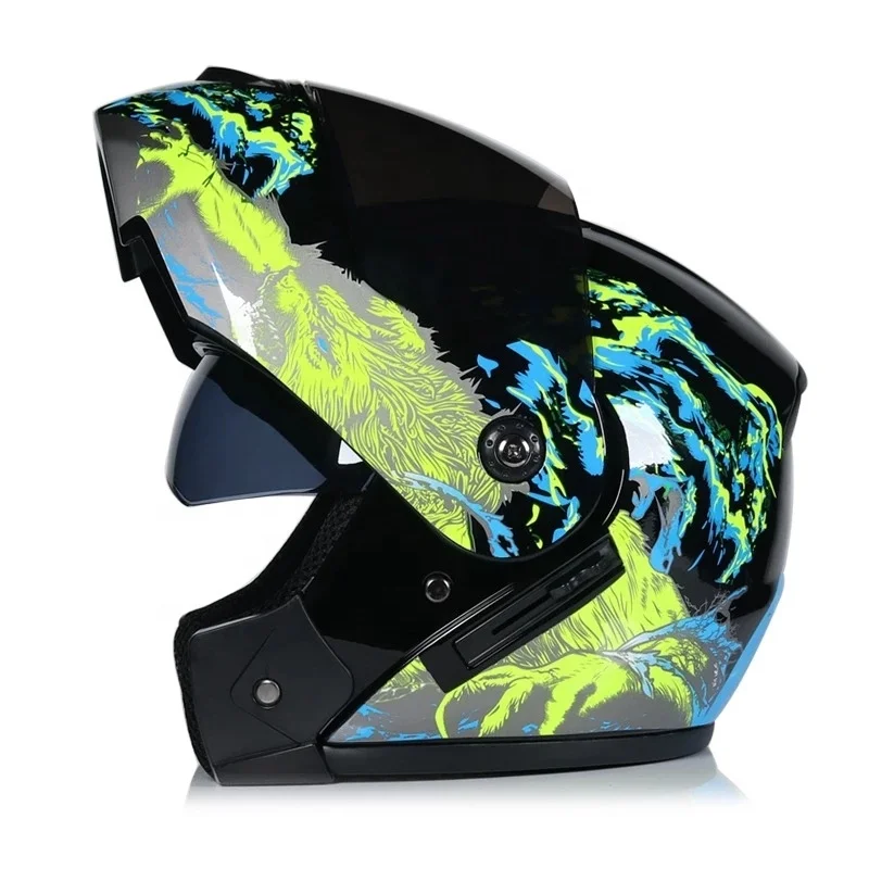 

TY Motorcycle Protection Half Helmet Scooter Motor Crash Helmet Motor Helmets Sun Protection Double Glasses, Photos